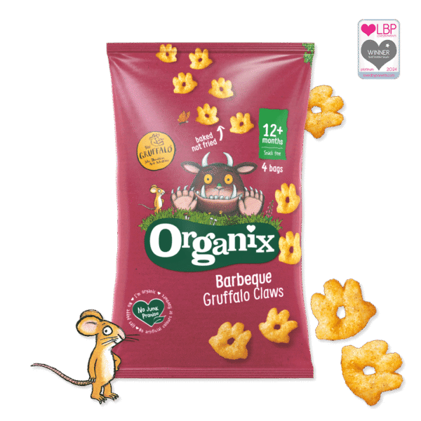 Organix Γαριδάκια Gruffalo Claws με Γεύση Barbeque Χωρίς Προσθήκη Ζάχαρης 60gr για 12+ μηνών