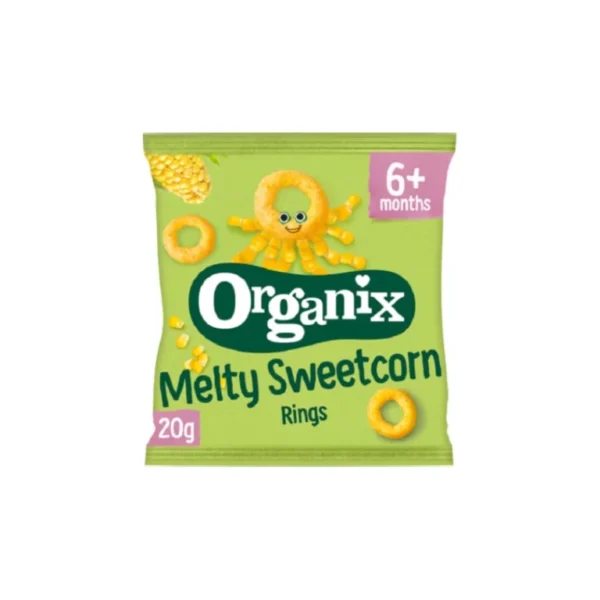 Organix Γαριδάκια Fingerfoods Rings με Γεύση Καλαμπόκι Χωρίς Προσθήκη Ζάχαρης 20gr για 7+ μηνών
