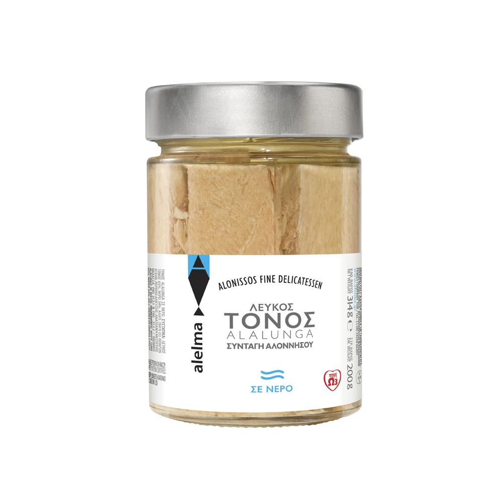 WHITE-NERO-314-TEL-RGB-GR Alelma Λευκός Τόνος Αλοννήσου Alalunga σε Νερό 314gr - Image 1