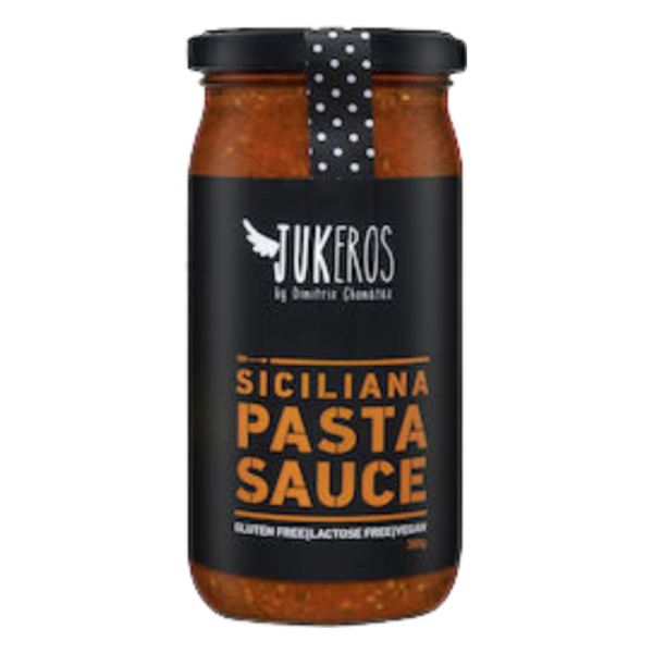 Jukeros Έτοιμη σάλτσα ντομάτας για ζυμαρικά με μελιτζάνα 360gr