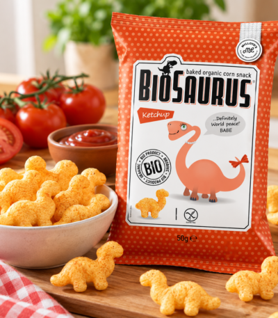 Biosaurus βιολογικά γαριδάκια με κέτσαπ 50g