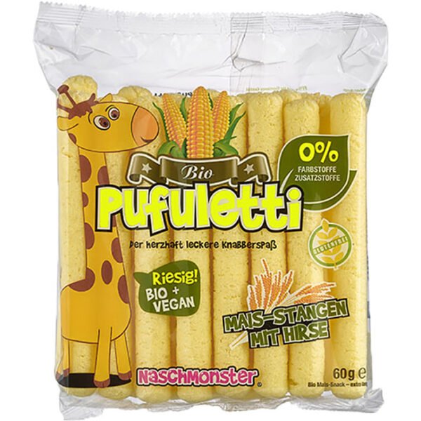 Pufuletti Βιολογικά Γαριδάκια από Καλαμπόκι Cheese Χωρίς Γλουτένη 60gr