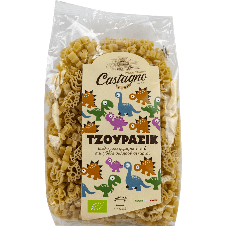 221009940 Παιδικά Ζυμαρικά Δεινοσαυράκια 500g Castagno Bio - Image 1