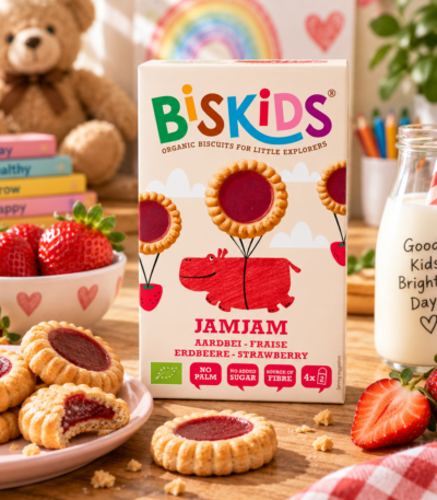 Biskids Bio JAMJAM παιδικά μπισκότα φράουλα 100g