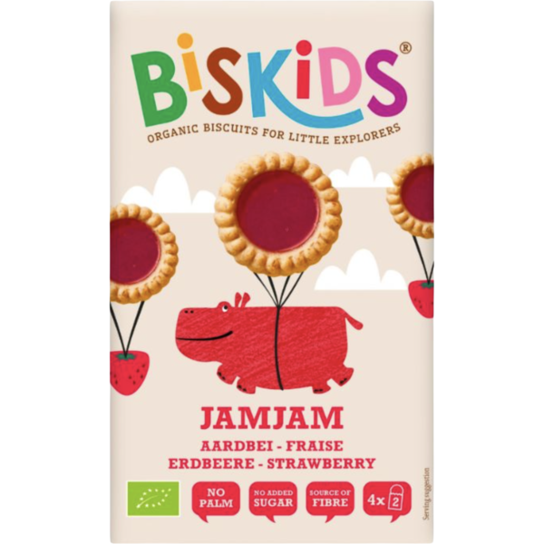 Biskids Bio JAMJAM παιδικά μπισκότα φράουλα 100g