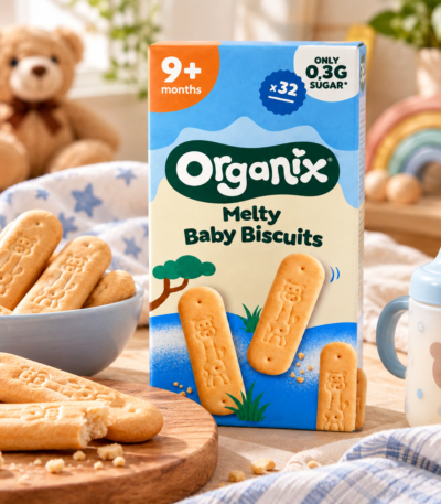 Organix Melty Baby Biscuits μπισκότα για μωρά 9 μηνών 32 τεμάχια