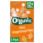 Organix Mini Gingerbread Men βιολογικά παιδικά μπισκότα 12 μηνών 5x20g