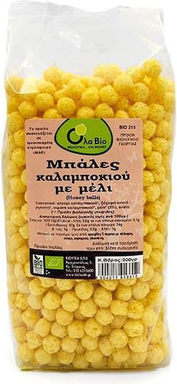 OLA BIO βιολογικές μπάλες καλαμποκιού με μέλι 200g σε συσκευασία