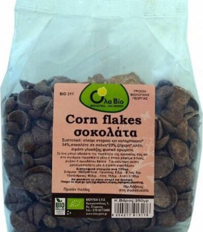 OLA BIO βιολογικές νιφάδες σιταριού με σοκολάτα 250g σε συσκευασία