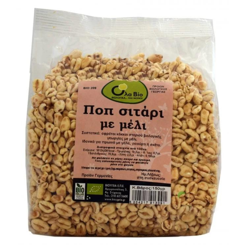 ola-bio-pop-sitariou-meli-150g.webp OLA BIO βιολογικό ποπ σιταριού με μέλι 150g σε συσκευασία